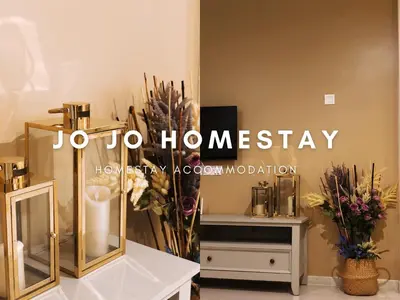 a display of a room with flowers and a mirror at Jo Jo Homestay @ Marina Island Laguna in Lumut