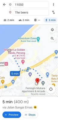 a screenshot of a cell phone with a map at Fastbook Ferringhi SoHo unit 8pax in Batu Ferringhi