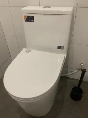 a white toilet in a bathroom with a plunger at Kota Permai Mini Rest Room 99 Full Equipped in Bukit Mertajam