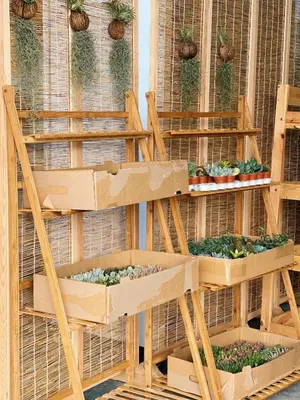 a group of wooden boxes with plants in them at Stellar GoldenHill Cameron in Tanah Rata