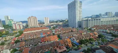 an aerial view of a city with tall buildings at SY Staycation - Apartment in Bayan Lepas