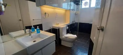 a bathroom with a sink and a toilet and a shower at SY Staycation - Apartment in Bayan Lepas