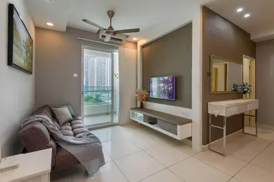 a living room with a sink and a couch at 2R2B/Cosy House/1~8pax/Gurney/Mansion One in George Town