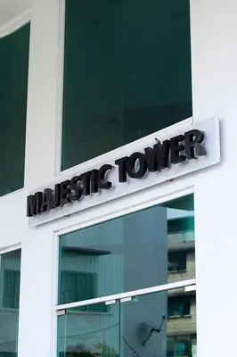 a building with a sign on the side of it at THE MAJESTIC IPOH A8 by ZamanJa in Ipoh