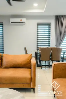 a living room with a couch and a table at Ipoh MJ Boutique House by Verve (20pax) EECH79 in Ipoh