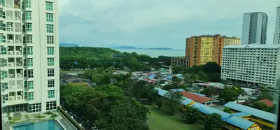 an aerial view of a city with tall buildings at Straits Garden Suites by Yen's Sojourn in George Town