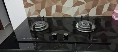a stove top with two burners on a counter at D'NAS HOMESTAY - Muslm Only in Sungai Besar