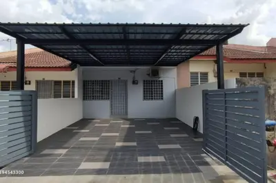 a pergola over a garage in a house at Margosa Botani Ipoh Homestay 3BR by Grab A Stay in Ipoh