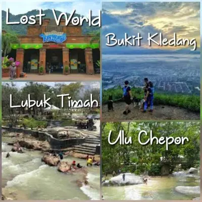a collage of four pictures of a river and a city at Homestay Ibu(Muslim sahaja) in Ipoh