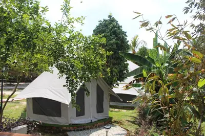 a tent in the middle of some trees at Fraser Valley Kuala Kubu Bharu in Kuala Kubu Baharu