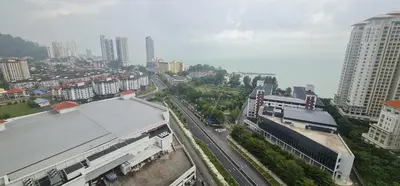an aerial view of a city with tall buildings at Jazz Service Suites 2 Bedroom 23-3 by Yen's Sojourn in Bagan Jermal
