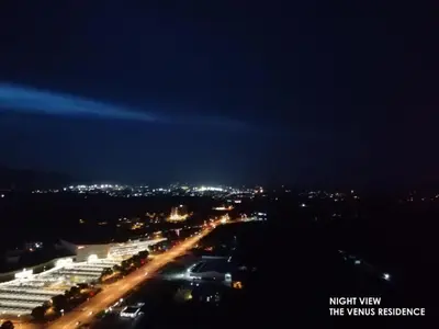 a view of a city at night with lights at Venus Hollywood Homestay Sitiawan in Seri Manjung