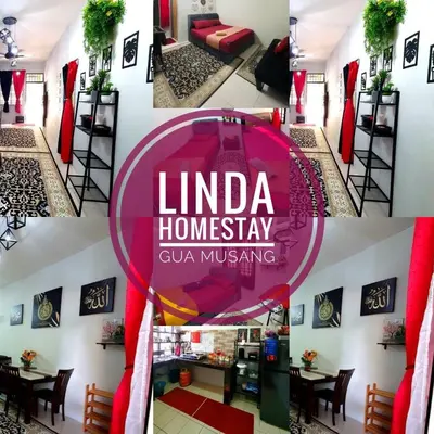 a collage of photos of a restaurant with a sign at LH Alisha Homestay Wangsa Mewangi Gua Musang in Gua Musang