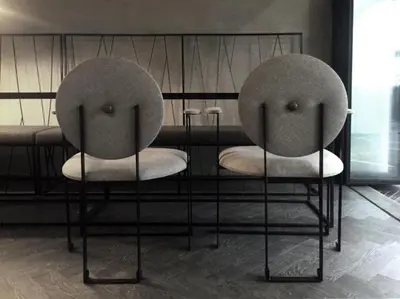 two chairs with white seats in a room at 80 Colonie Fraser's Hill 16 Pax in Bukit Fraser