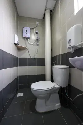 a bathroom with a toilet and a shower at Moonight Luxe Suite, Cameron's Emerald Avenue in Brinchang