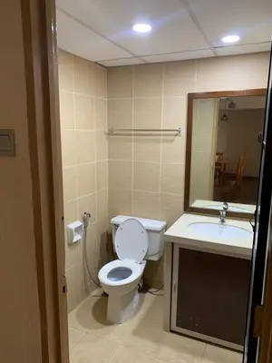 a bathroom with a toilet and a sink at Batu Feringgi Sri Sayang Apartment in Batu Ferringhi