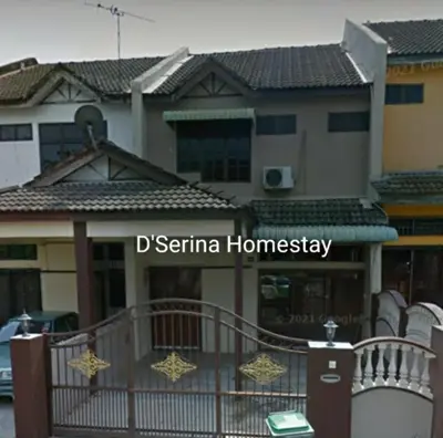 a house with a sign that reads d serena homesay at D'Serina Homestay-3 bedroom 6 bed & free parking in Sungai Petani