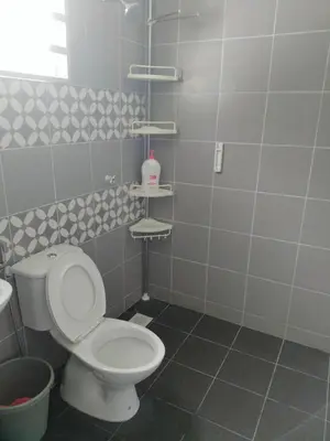 a bathroom with a toilet and a sink at Olala Homestay Tanjung Rambutan Perak in Tanjung Rambutan