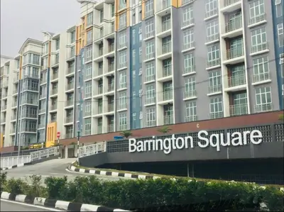 a large building with a sign that reads banquet square at 1 Bedroom Apartment @ Golden Hills Cameron Highlands Pasar Malam in Cameron Highlands