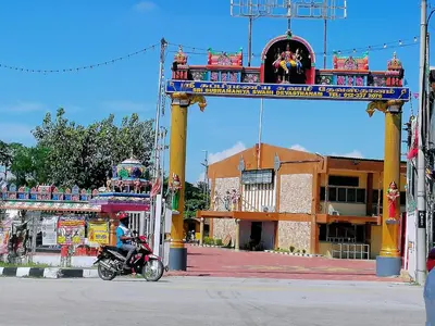 a motorcycle parked in front of a building at Destiny Homestay in Sungai Petani