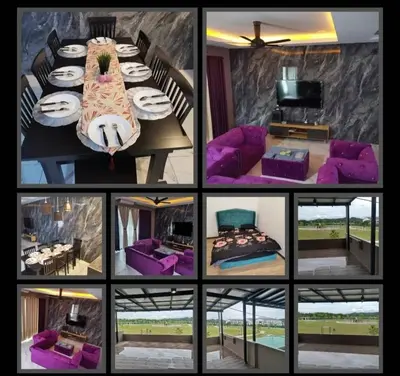 a collage of different pictures of a living room at SBB Star Homestay in Sungai Petani