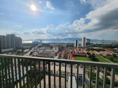 a view of a city from a balcony at Praicon Tower - Premium Suite in Butterworth