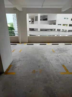 an empty room with yellow lines on the floor at SG10-4Pax 2rooms Studio Georgetown in George Town