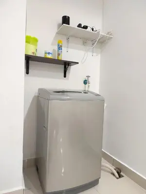 a white bathroom with a sink and a toilet at Exclusive Studio/15th/ 1~4pax/ Gurney/ Mansion One in George Town