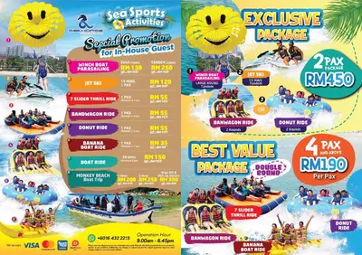 a flyer for a water park with people in boats at Sri Sayang Home Stay in George Town