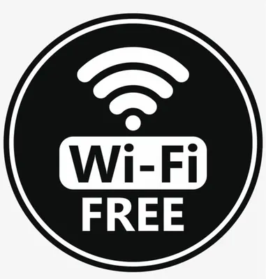 a black and white sticker with a wifi free symbol at QQ Homestay in Ipoh