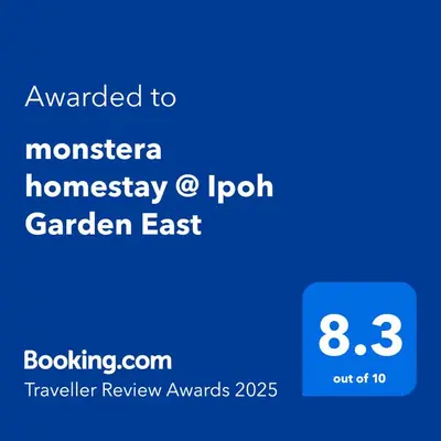 a screenshot of a cell phone with the text upgraded to monica hamster anxiety at monstera homestay near Tambun, Ipoh Garden East in Ipoh