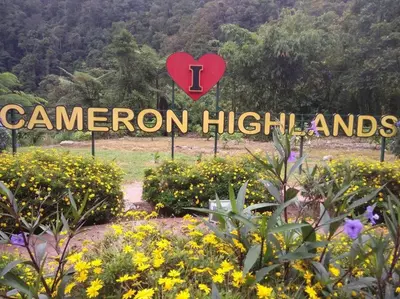 a sign for a garden with a heart on it at Cameron Hill Homestay in Tanah Rata