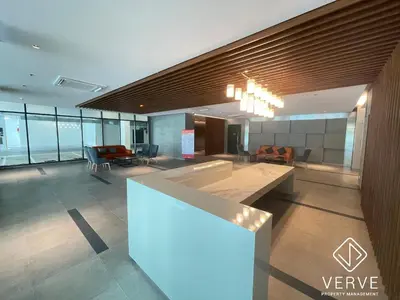 a lobby with a reception desk in a building at Ipoh Tambun Lost World Onsen by Verve in Tambun