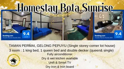 a flyer for a homeasy boa suite at Homestay Bota Sunrise in Kampung Bota Kiri