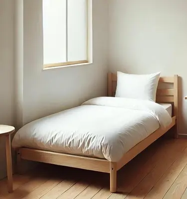 a bedroom with a bed with white sheets and a window at G99 Hotel in George Town