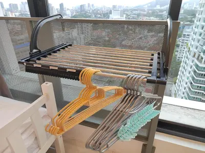 a bench sitting in front of a window at Gurney Duplex / 2bedrooms / 8pax in George Town