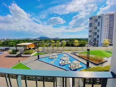 a view from the balcony of a apartment at JOVIAL Modern Cozy Homestay `Meritus Perai in Perai