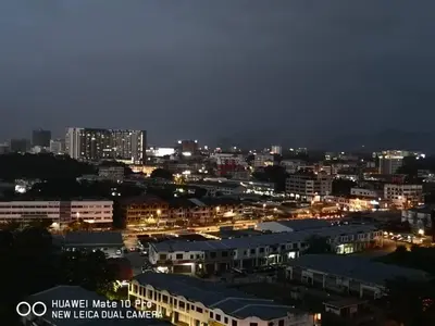 a view of a city at night at kakao homestay ipoh town 2parking 3room 10pax wifi in Ipoh